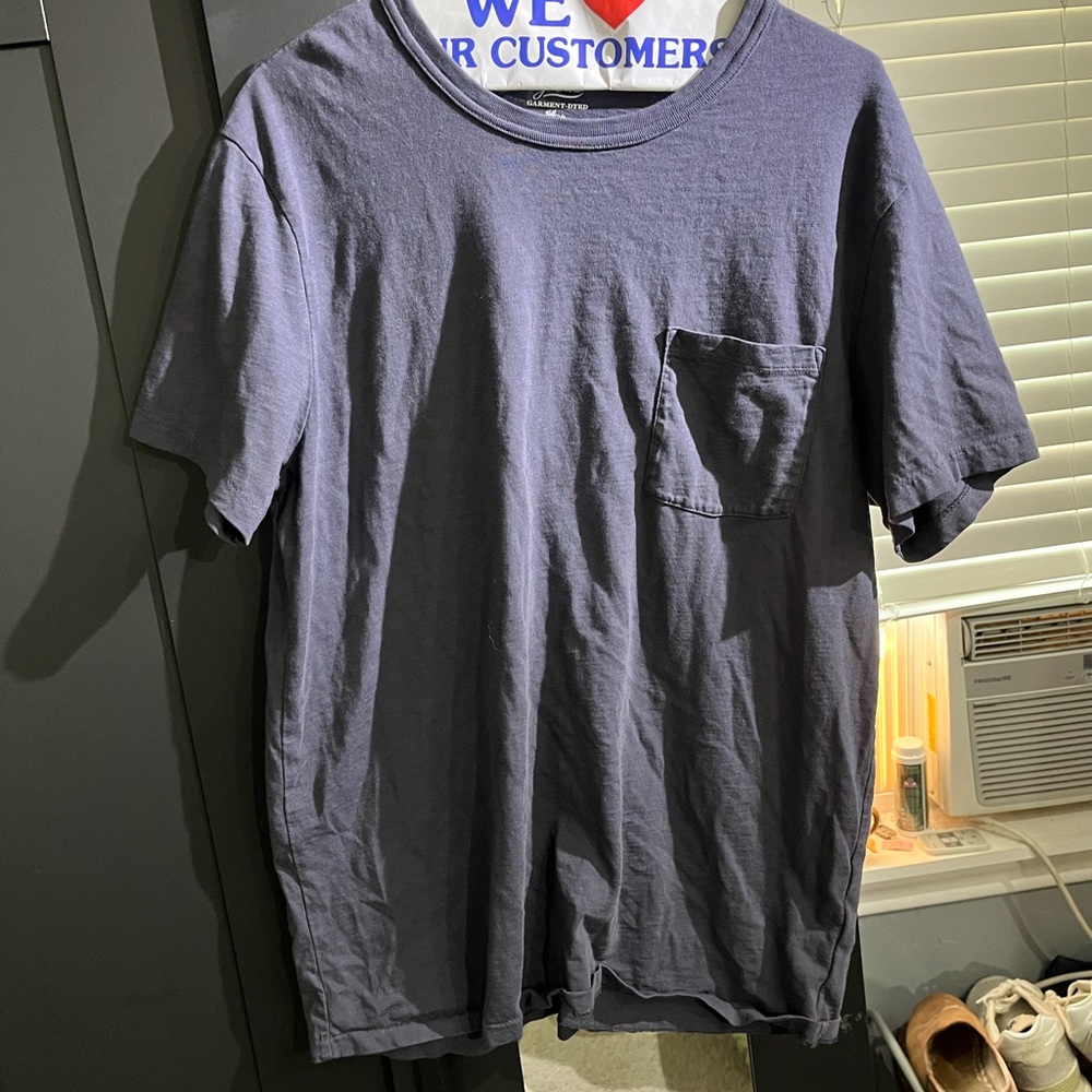Men's jcrew garment dyed navy t shirt